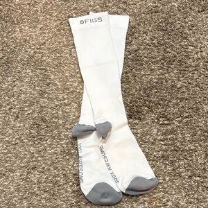 Figs Women's White and Gray Compression Socks